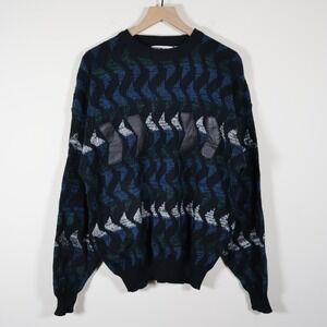 NWT Vintage Urban Works Leather Cow Nappa Trim Sweater Men's‎ Large 23.5x27.5